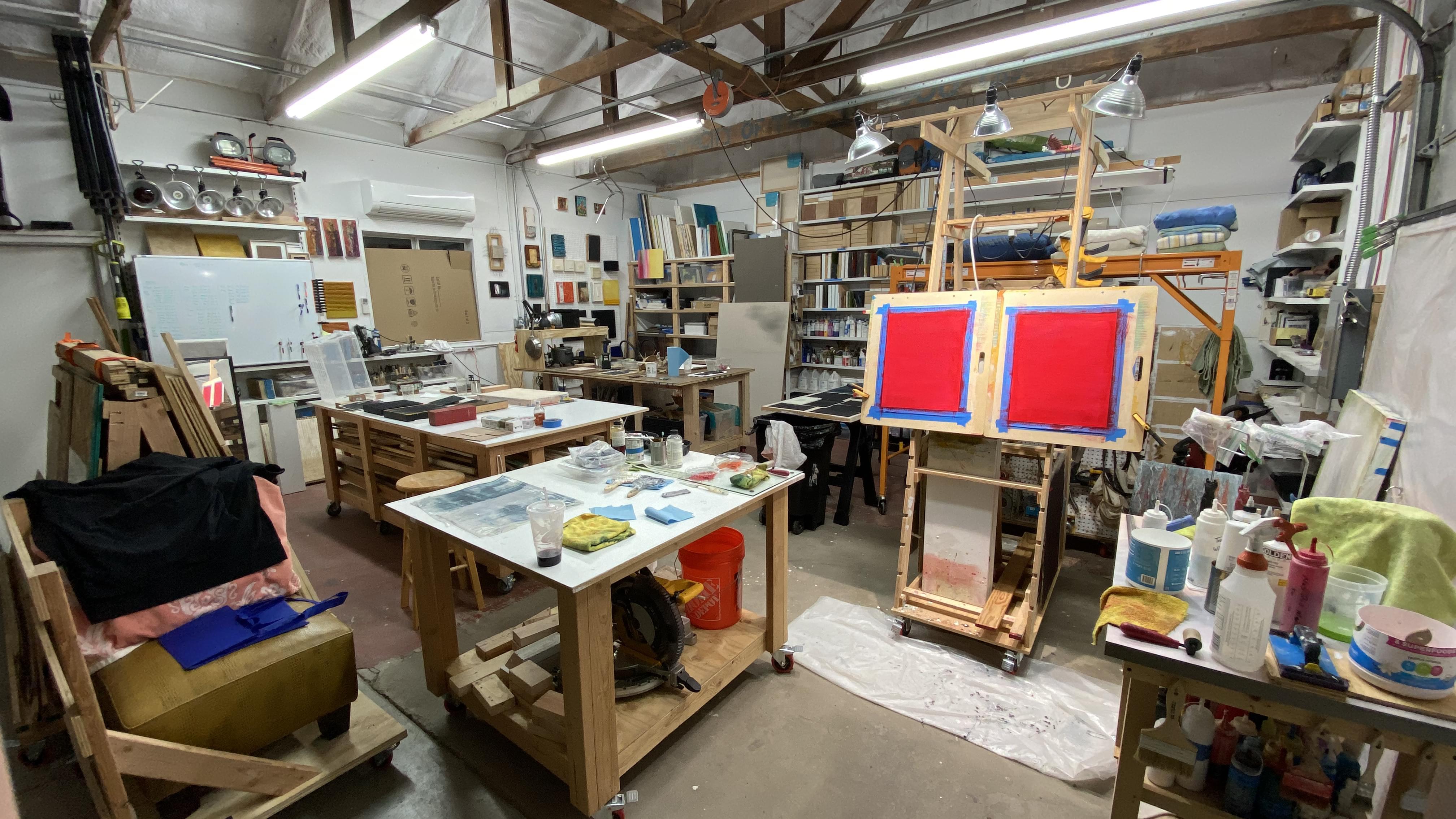 messy Santa Fe studio view